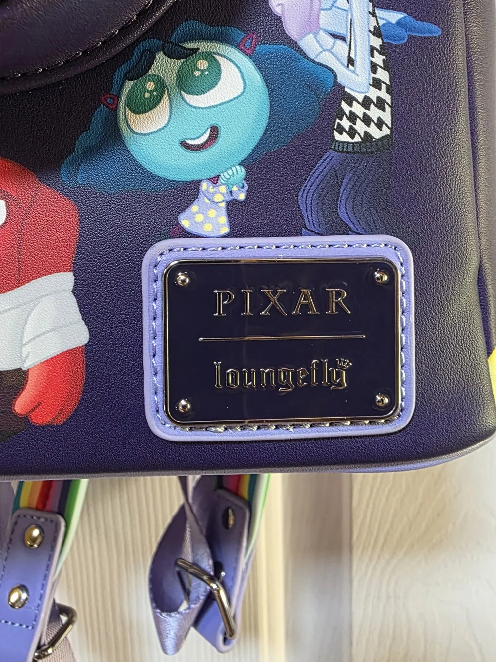 Pixar Inside Out Navy Character Mini Loungefly Backpack NWT Lights Up